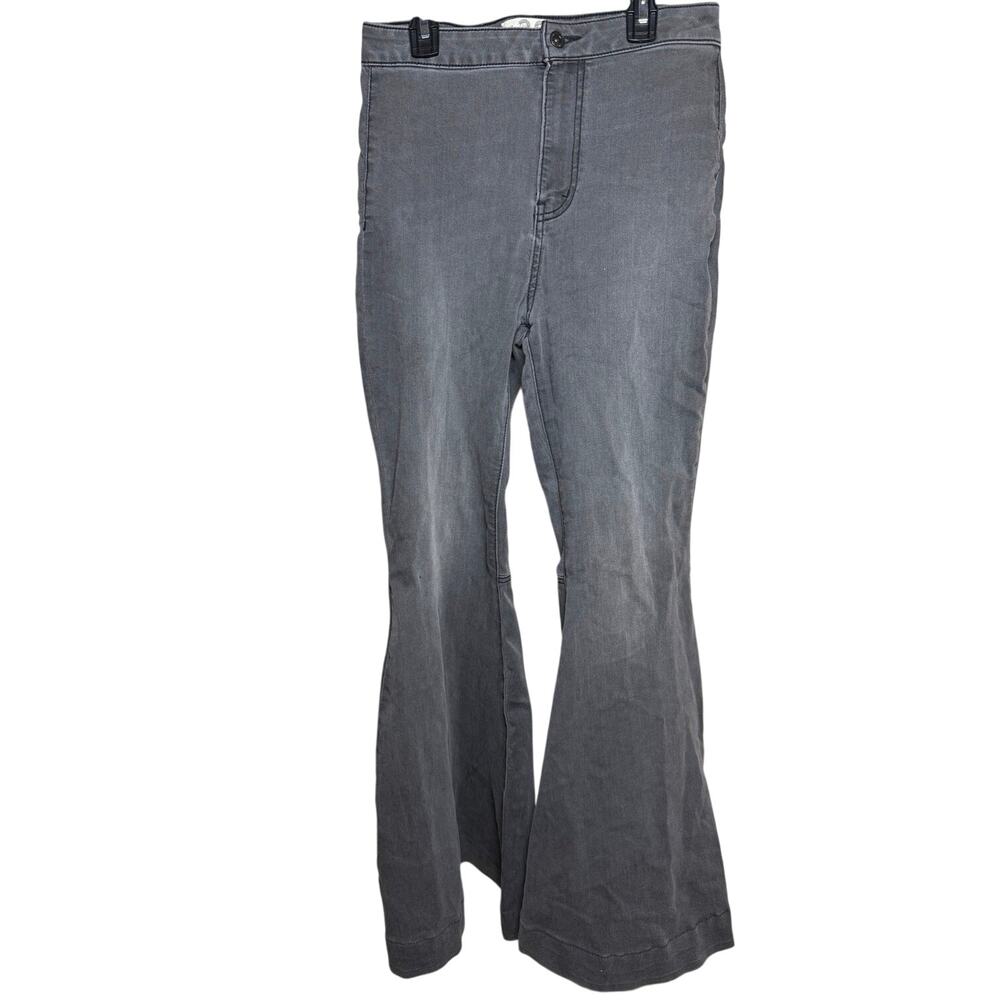 Free People Gray Bell Bottom Flare Jeans Size 28